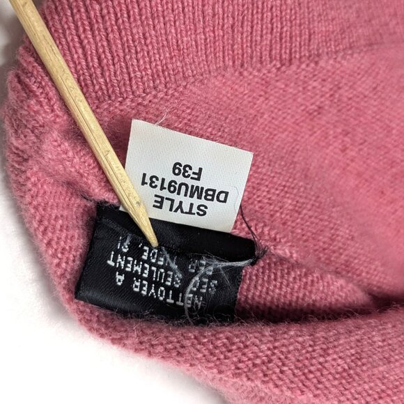 Cashmere Sleeveless Turtleneck Sweater Womans Small Light Salmon Pink Buchman - Picture 7 of 13